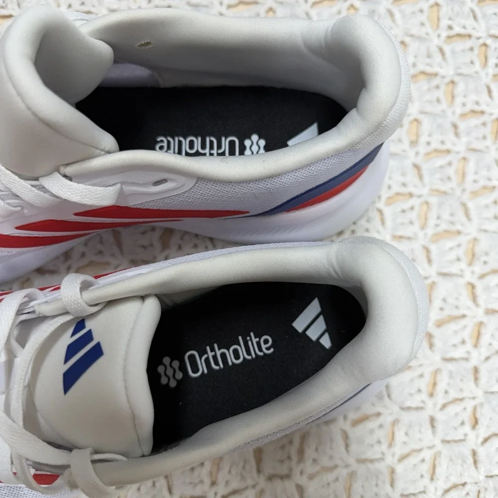 Adidas Runfalcon 5 Shoes Men Size 8.5 Running Sneakers White Red Blue IE8818